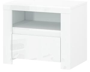 Noční stolek Leona (bílá lesklá). 1053011