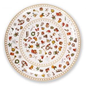 Vánoční talíř/tác na cukroví 30,5 cm CHICCHI E BALOCCHI BRANDANI (barva - porcelán, bílá/červená, barevná)