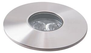 FAN LED-IRIDE-R6 Pochozí venkovní LED svítidlo IRIDE DC12/24V stříbrná, hliník, 3x1 W, RGB, stmívatelné, IP67,6 x 8,3 cm - FANEUROPE