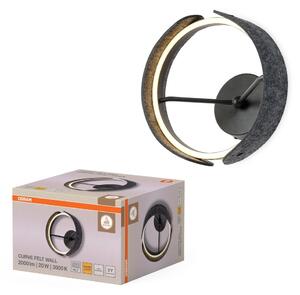Filcové nástěnné svítidlo Curve Felt, 20W, Teplá bílá