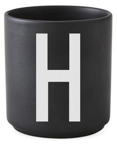 Porcelánový hrneček/dózička Letters black H, 300 ml
