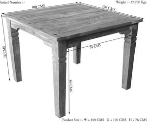 CASTLE Jídelní stůl 100x100 cm, palisandr