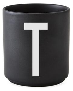 Porcelánový hrneček/dózička Letters black T, 300 ml