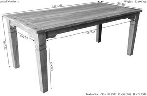 CASTLE Jídelní stůl 180x90 cm, palisandr