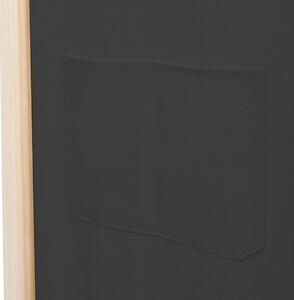 4-dílný paraván - textil - šedý | 160x170x4 cm