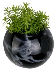 Nástěnný květináč Globe mramorový černý Present Time (Barva- černá mramorová)