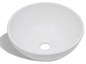 Keramické koupelnové umyvadlo - kulaté | bílé
