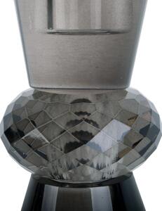 Skleněný svícen Crystal Art Duo Cone černý 12 cm Present Time (Barva-černá, sklo)
