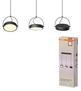 Lineární závěsné svítidlo Puck (3 svítidla), 36W, Teplá bílá, Černé
