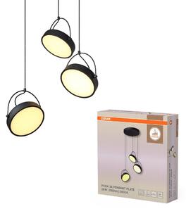 Kruhové závěsné svítidlo Puck (3 svítidla), 36W, Teplá bílá, Černé