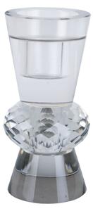 Skleněný svícen Crystal Art Duo Cone čirý 12 cm Present Time (Barva-čirá, sklo)