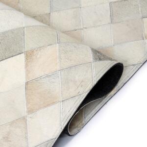 Koberec Woburn - patchwork - pravá kůže - 80x150 cm | šedý