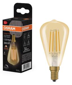 Vintage LED žárovka 1906 Edison 32 Filament DIM, 4.8W, Teplá bílá, Zlatá, E14
