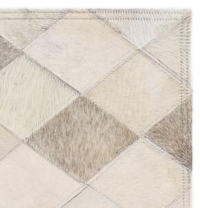 Koberec Woburn - patchwork - pravá kůže - 80x150 cm | šedý
