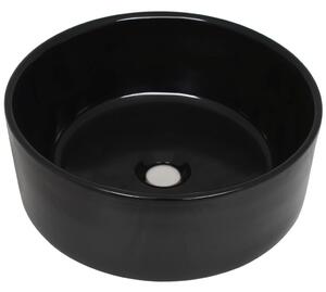 Keramické umyvadlo - kulaté - černé | 40x15 cm