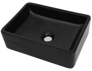 Keramické umyvadlo - obdélníkové - černé | 41x30x12 cm