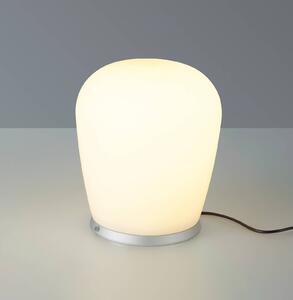 BOPP Bopp LED stolní lampa Cara, hliníková barva, Ø 18 cm, sklo, stmívatelný, Hliník / šedá / zinek, Obývací pokoj / jídelna, Sklo, Moderní