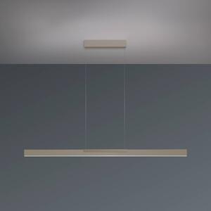 BOPP Závěsné světlo Bopp LED Nano 2.0, délka 140 cm, taupe, kov, stmívatelný, Krémová / jantar, Obývací pokoj / jídelna, Hliník, Moderní