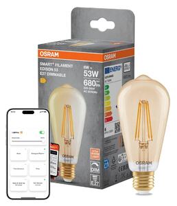 Smart LED žárovka SMART+ MATTER Filament Classic Edison 53, 6W, Teplá bílá, Zlatá, E27