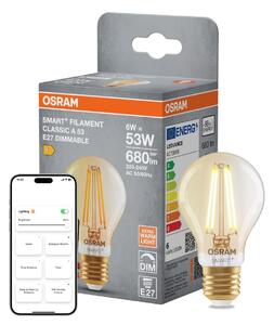 Smart LED žárovka SMART+ MATTER Filament Classic A53, 6W, Teplá bílá, Zlatá, E27