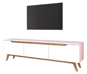 ASIR Televizní stolek MODERN bílý, ořech světlý