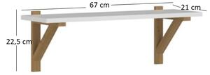 Polička 65 cm Nickole (bílá + dub kamenný). 1053090