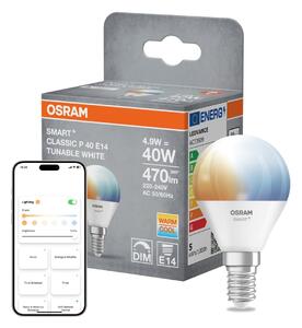 Smart LED žárovka SMART+ MATTER Tunable White Classic P40, 4.9W, E14