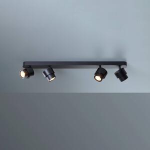 Escale LED bodovka BRUSH, černé, 70 cm, 4ramenné, kovové, stmívatelné, 2 700 K, stmívatelný, Černá, Obývací pokoj / jídelna, Hliník, Moderní
