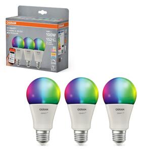 Smart LED žárovka SMART+ MATTER Multicolor Classic A100, 14W, E27, Triple Pack