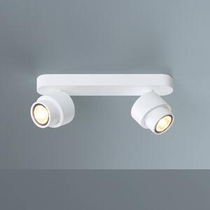 Escale LED bodovka BRUSH, bílý, 30 cm, 2-křídlový, kovový, stmívatelné, 2 700 K, stmívatelný, Bílá / opál, Obývací pokoj / jídelna, Hliník, Moderní