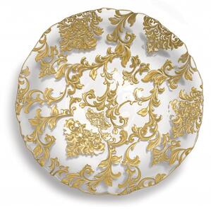 Tác/talíř skleněný 21 cm Damasco BRANDANI (barva - zlatá, sklo)