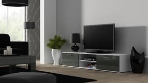 TV stolek SOHO 180 cm Barva: Bílá/šedý lesk