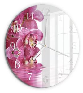 Skleněné hodiny na stěnu Orchidej zsob-fi30-00081895