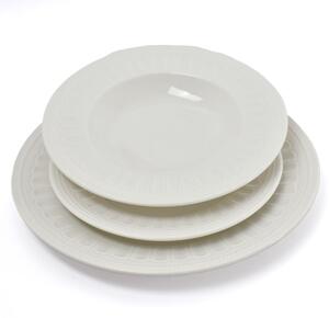 Jídelní 18-ti dílná sada talířů SENZATEMPO bílé BRANDANI (barva - porcelán, bílá)