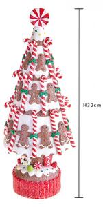Vánoční perníčkový stromek 32 cm VÁNOCE BRANDANI (barva - červená, zelená, bílá)