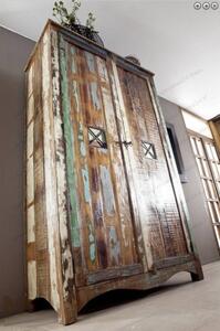 OLDTIME Skříň na oblečení 198x118 cm, staré dřevo