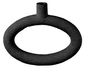 Váza oválná široká ve tvaru prstenu Ring Oval Wide černá Present Time (Barva- černá)