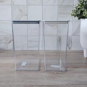 DÓZA NA SUCHÉ POTRAVINY 2 000 ml – vysoká, průhledná | DomaLEP varianta: ŠEDÁ