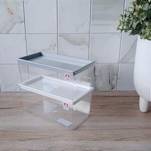 DÓZA NA SUCHÉ POTRAVINY 800 ml – nízká, průhledná | DomaLEP varianta: BÍLÁ