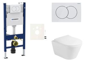 Cenově zvýhodněný závěsný WC set Geberit do lehkých stěn / předstěnová montáž+ WC Glacera Ava SIKOGESAVAD01