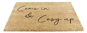 Černá rohožka z přírodního kokosového vlákna Artsy Doormats Come In & Cosy Up, 40 x 60 cm