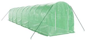 Skleník s ocelovým rámem zelený 24 m² 12 x 2 x 2 m