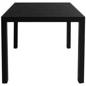 Zahradní jídelní stůl - WPC deska - černý hliník | 80x80x74 cm