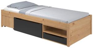 POSTEL S ÚLOŽNÝM PROSTOREM, 90/200 cm, přírodní barvy, černá MID.YOU, Online Only