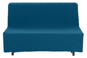 Blancheporte Prošívaný jednobarevný potah harmonika na zip, plátno bachette paví modrá 190x140cm s prosíváním
