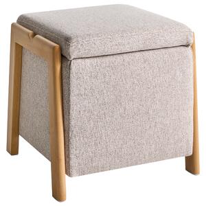 Úložný puf EDLAND Tkanina 45 cm Béžová