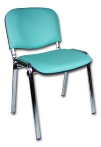 Konferenční židle ISO eko-kůže CHROM Tmavě zelená D6 EKO