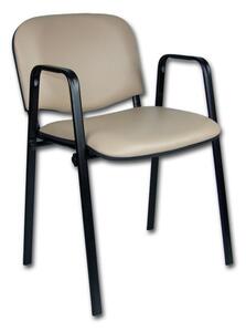 Konferenční židle ISO eko-kůže s područkami Hnědá D19 EKO