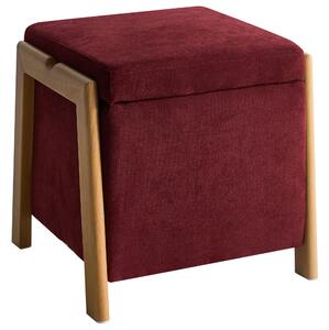 Úložný puf EDLAND Tkanina 45 cm Vínová