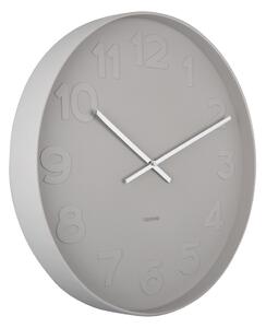 Nástěnné hodiny Pan Šedý čísla velká, teplá šedá barva KARLSSON (Barva - světle šedá)